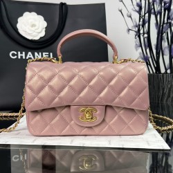  CHANEL Top Handle Iridescent Pink Mini CHB005