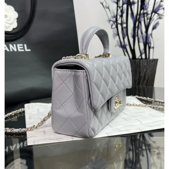 CHANEL Caviar Quilted Jumbo Double Flap Dark Grey CHB006