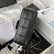 CHANEL Lambskin Resin Crystal Square Quilted Mini Monacoco Flap Black CHB007