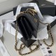  CHANEL Caviar 23S - Wallet On Chain WOC Quilted Grained Calfskin Sakura Pink Golden Hardware CHB015