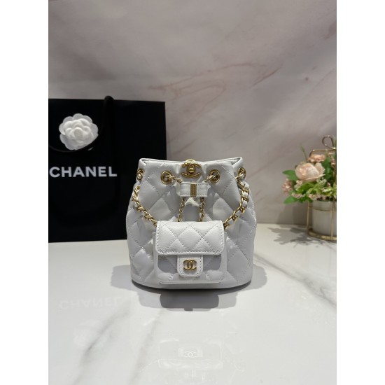 CHANEL Small Drawstring 23A Bucket Black AS3947 CHB022