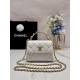  CHANEL 23B Metal Pearl Wrist Bag White CHB023