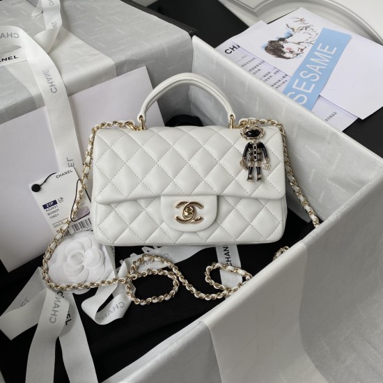 CHANEL Mini Top Handle Flap Satchel CHB047