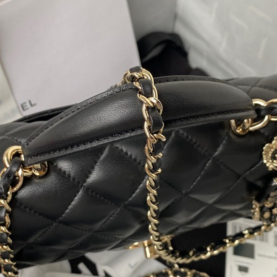 CHANEL Mini Top Handle Flap Satchel CHB047