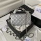 CHANEL Lambskin Enamel Quilted Top Handle Flap Phone Holder CHB062