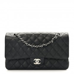 CHANEL Caviar Quilted Medium Double Flap Black CHB076