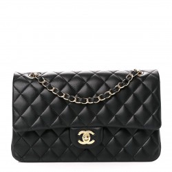 CHANEL Caviar Quilted Medium Double Flap Black CHB077