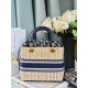 Dior Lady Dior wicker Straw x canvas 2way handbag Beige DOB061