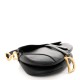 CHRISTIAN DIOR Grained Calfskin Saddle Bag Black DOB085