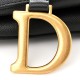 CHRISTIAN DIOR Grained Calfskin Saddle Bag Black DOB085