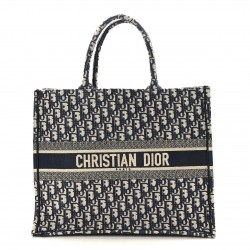 CHRISTIAN DIOR Oblique Large Book Tote Blue Multicolor DOB086