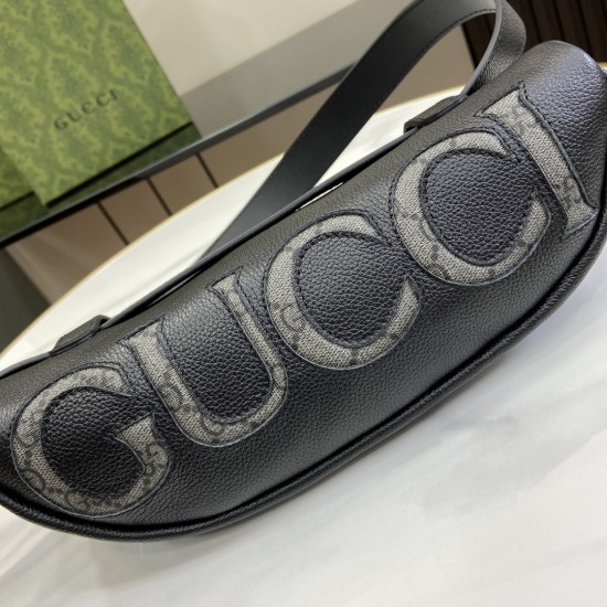 GUCCI Men's Black Wording Logo Waist Bag GUB003