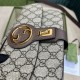 GUCCI GG Supreme Monogram Textured Dollar Calfskin Blondie Belt Bag Beige Ebony New Acero GUB043