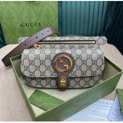 GUCCI GG Supreme Monogram Textured Dollar Calfskin Blondie Belt Bag Beige Ebony New Acero GUB043