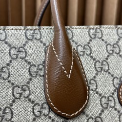 GUCCI Supreme Tote Bag Brown GUB055