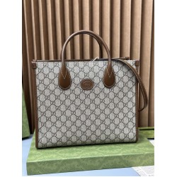 GUCCI Supreme Tote Bag Brown GUB055