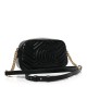 GUCCI Calfskin Matelasse Small GG Marmont Chain Shoulder Bag Black GUB058