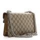 GUCCI GG Supreme Monogram Suede Crystal Small Dionysus Shoulder Bag Beige Ebony Taupe GUB060