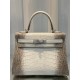 HERMES Kelly 28 Himalayan Crocodile PHW HEB009