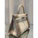 HERMES Kelly 28 Himalayan Crocodile PHW HEB009