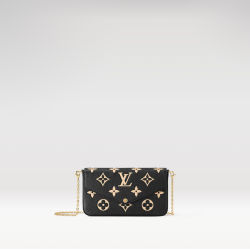 LOUIS VUITTON Empreinte Monogram Giant Felicie Pochette Black Beige M82479 LVB062