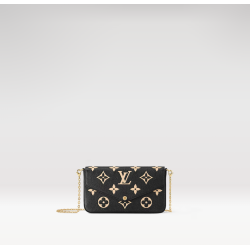 LOUIS VUITTON Empreinte Monogram Giant Felicie Pochette Black Beige M82479 LVB062