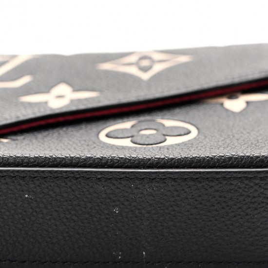 LOUIS VUITTON Empreinte Monogram Giant Felicie Pochette Black Beige M82479 LVB062