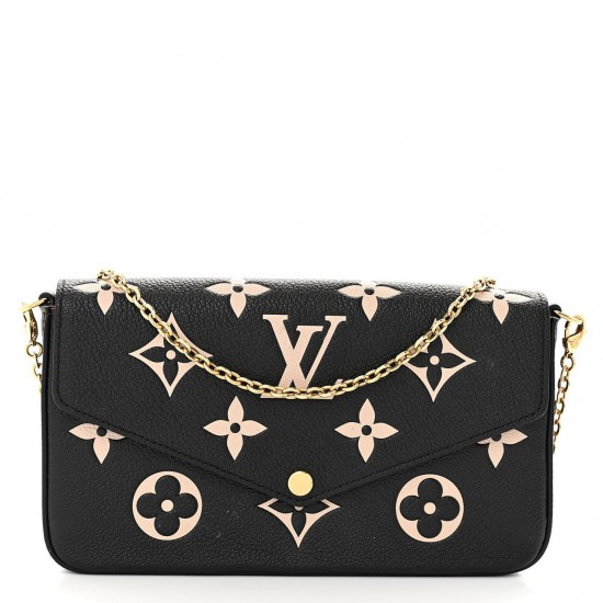 LOUIS VUITTON Empreinte Monogram Giant Felicie Pochette Black Beige M82479 LVB062