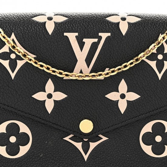 LOUIS VUITTON Empreinte Monogram Giant Felicie Pochette Black Beige M82479 LVB062