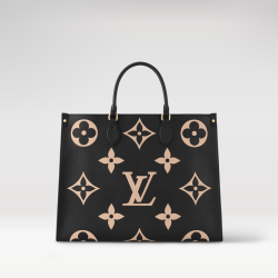 LOUIS VUITTON Empreinte Monogram Giant Onthego MM Black Beige M45945 LVB063