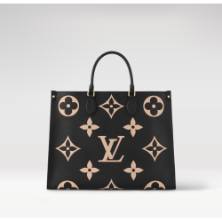 LOUIS VUITTON Empreinte Monogram Giant Onthego MM Black Beige M45945 LVB063