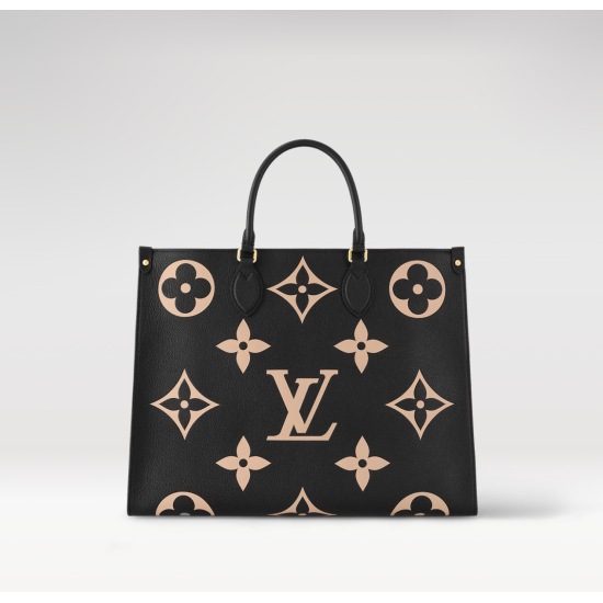 LOUIS VUITTON Empreinte Monogram Giant Onthego MM Black Beige M45945 LVB063