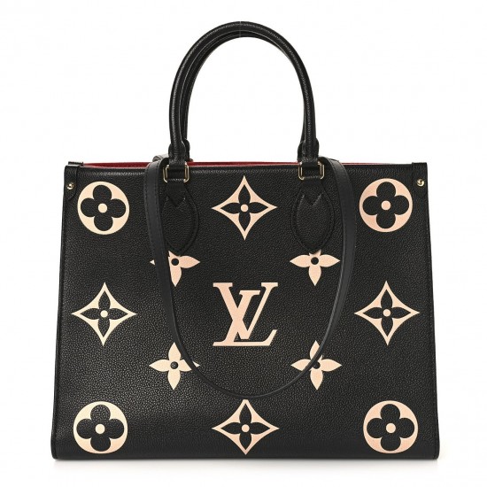 LOUIS VUITTON Empreinte Monogram Giant Onthego MM Black Beige M45945 LVB063