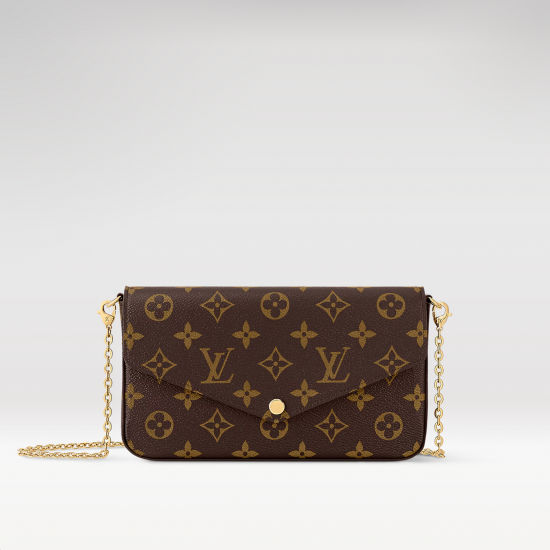 Louis Vuitton Felicie Pochette Chain Wallet Monogram Canvas M61276 LVB064