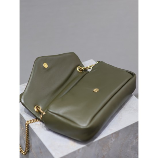 YSL 734153 Calypso in Plunged Lambskin Green  YB031