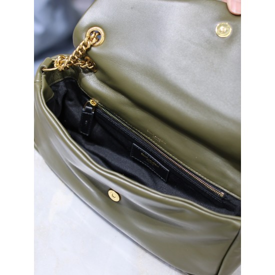 YSL 734153 Calypso in Plunged Lambskin Green  YB031