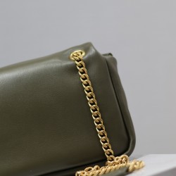 YSL 734153 Calypso in Plunged Lambskin Green  YB031