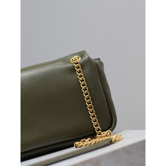 YSL 734153 Calypso in Plunged Lambskin Green  YB031