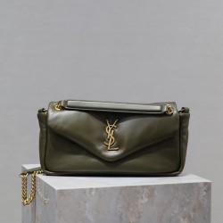 YSL 734153 Calypso in Plunged Lambskin Green  YB031