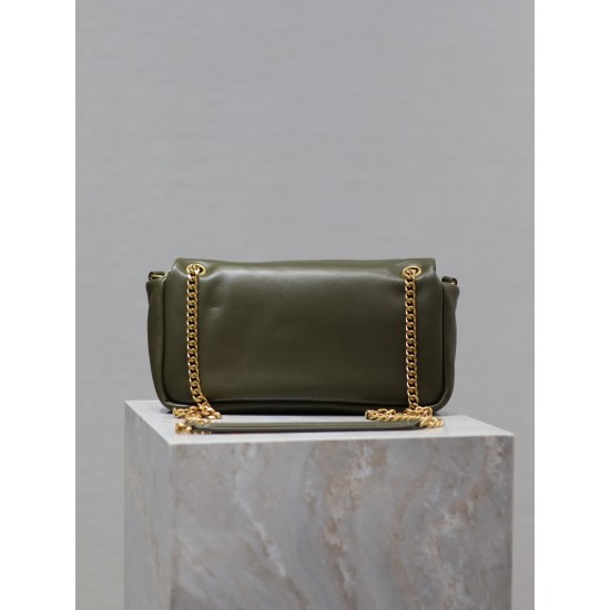 YSL 734153 Calypso in Plunged Lambskin Green  YB031